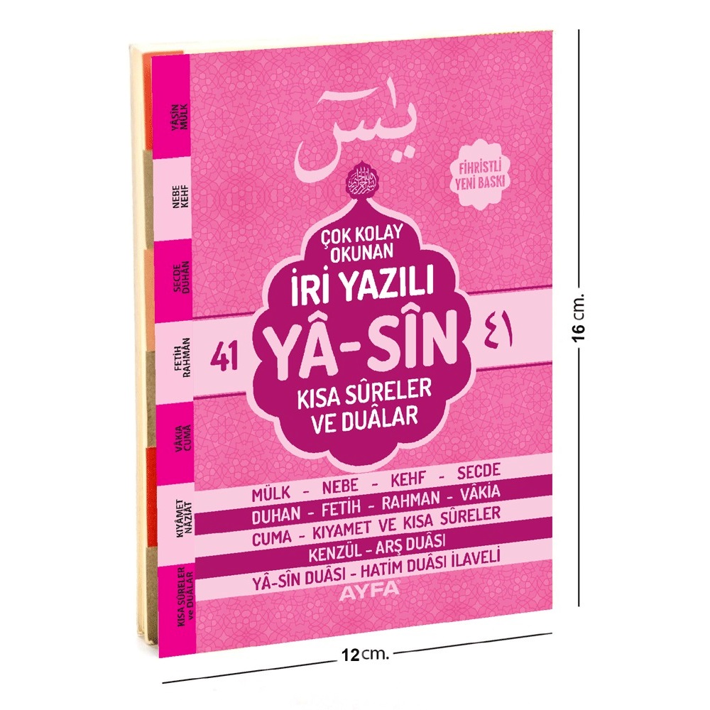 140P-ÇANTA BOY IRI YAZILI ARAPÇA YASIN-PEMBE