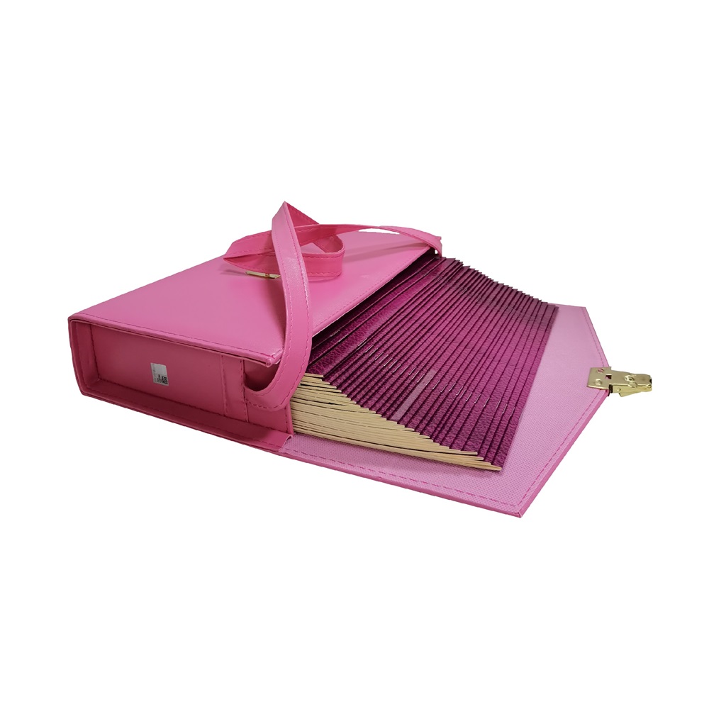 235P-PEMBE-RAHLE BOY OTUZ CÜZ MÜHÜRLÜ KURAN-I KERİM-SUNİ DERİ ÇANTALI