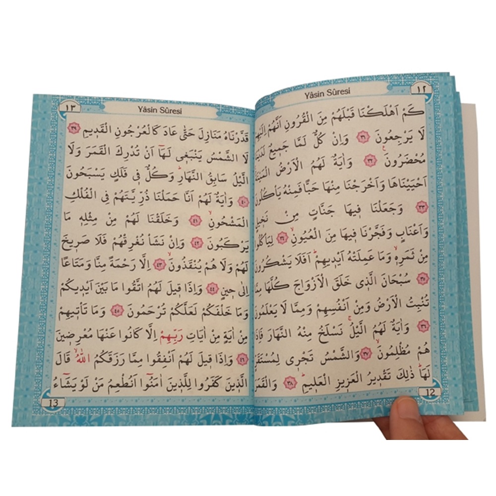 249P-KARTON ÇANTALI ÇANTA BOY TÜRKÇELİ 80 SAYFA YASİN-İTHAL KAĞIT-PEMBE RENK