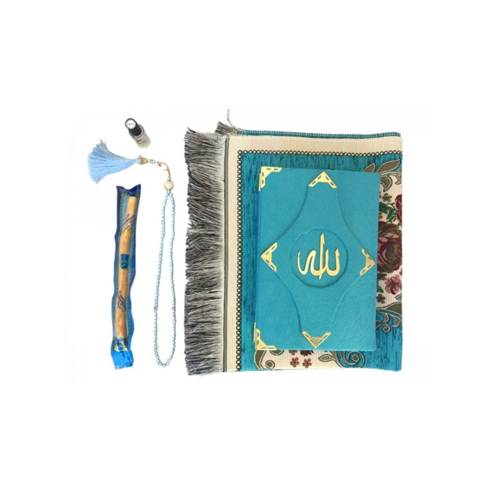 333M-MÜHÜRLÜ ORTA BOY KURAN SETİ-MAVİ