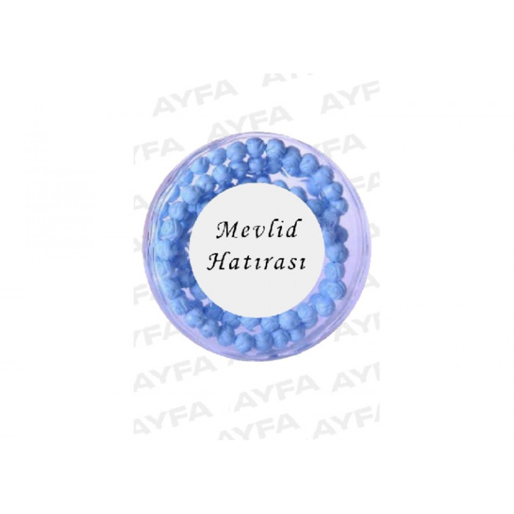 GÜL KOKULU TESBİH KUTULU -MAVİ