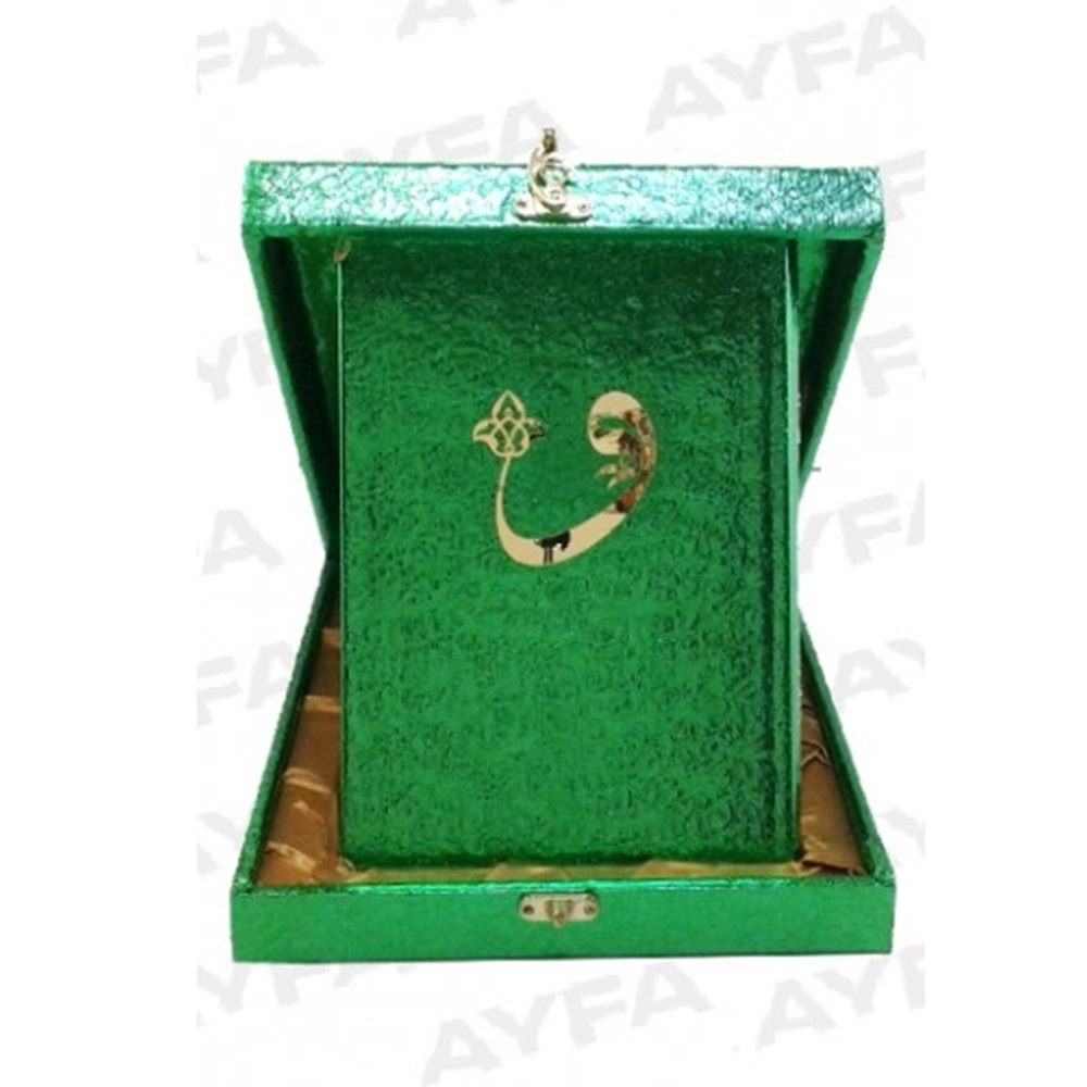 KP189YESIL-KAPLAMA PLAKET ORTA BOY KURAN-I KERIM