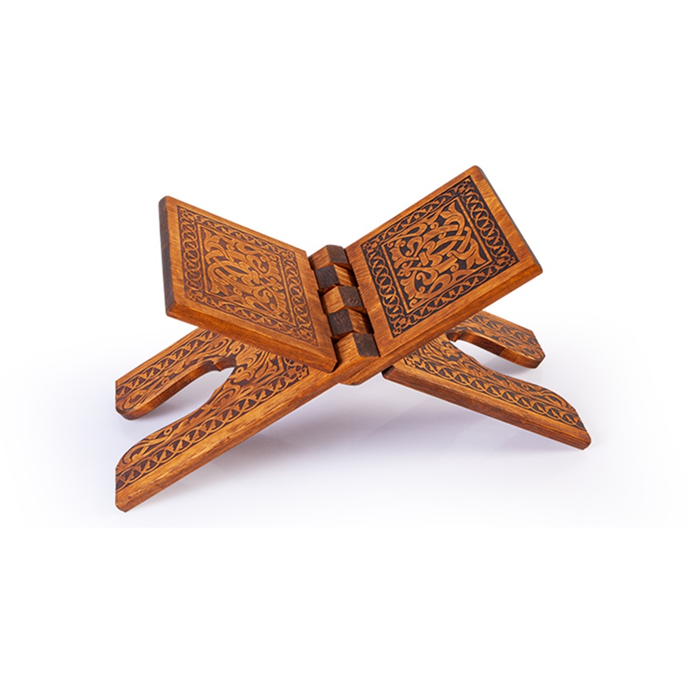 TS007-SELÇUKLU YAKMA DESENLİ AHŞAP RAHLE - KÜÇÜK BOY