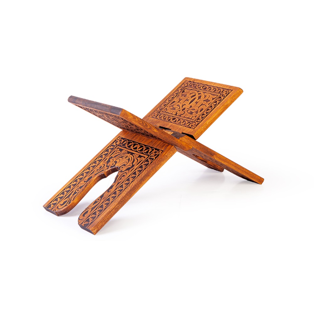TS007-SELÇUKLU YAKMA DESENLİ AHŞAP RAHLE - KÜÇÜK BOY