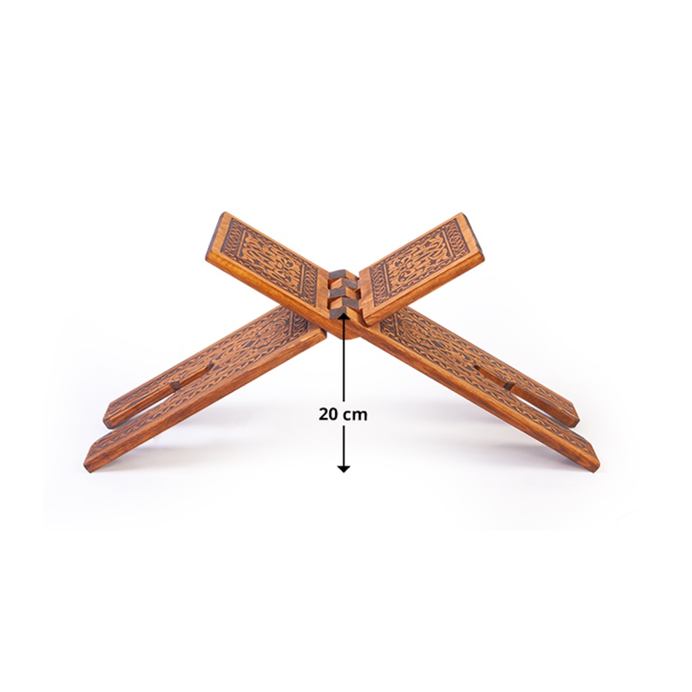 TS008-SELÇUKLU YAKMA DESENLİ AHŞAP RAHLE - ORTA BOY