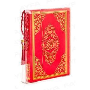 229K-KIRMIZI-MÜHÜRLÜ CAMİ BOY HEDİYELİK KURAN-I KERİM (İNCİ TESBİH HEDİYELİ)