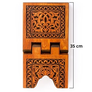 TS006-SELÇUKLU YAKMA DESENLİ AHŞAP RAHLE - MİNİ BOY