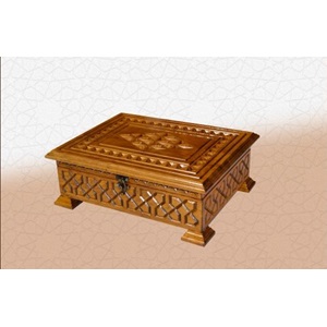 TS031-AHŞAP CAMİ BOY KURAN-I KERİM KUTUSU-OYMALI