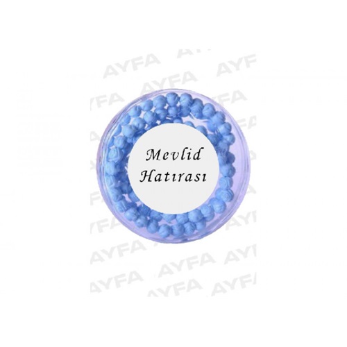 GÜL KOKULU TESBİH KUTULU -MAVİ