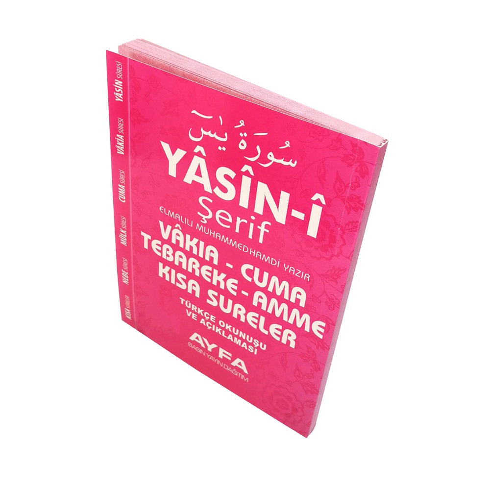094P-ÇANTA BOY TÜRKÇELİ 80 SAYFA YASİN-PEMBE-İTHAL KAĞIT