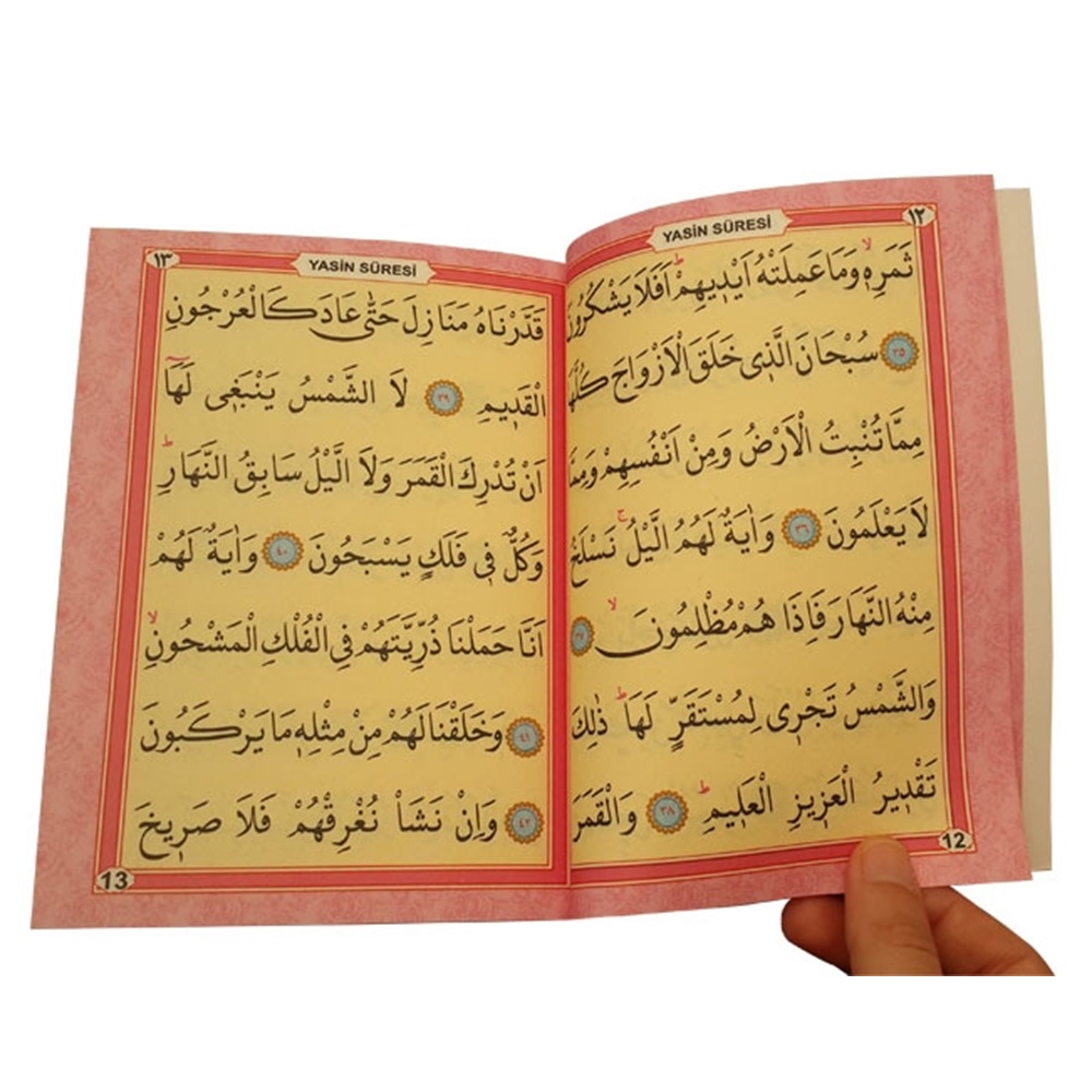094P-ÇANTA BOY TÜRKÇELİ 80 SAYFA YASİN-PEMBE-İTHAL KAĞIT
