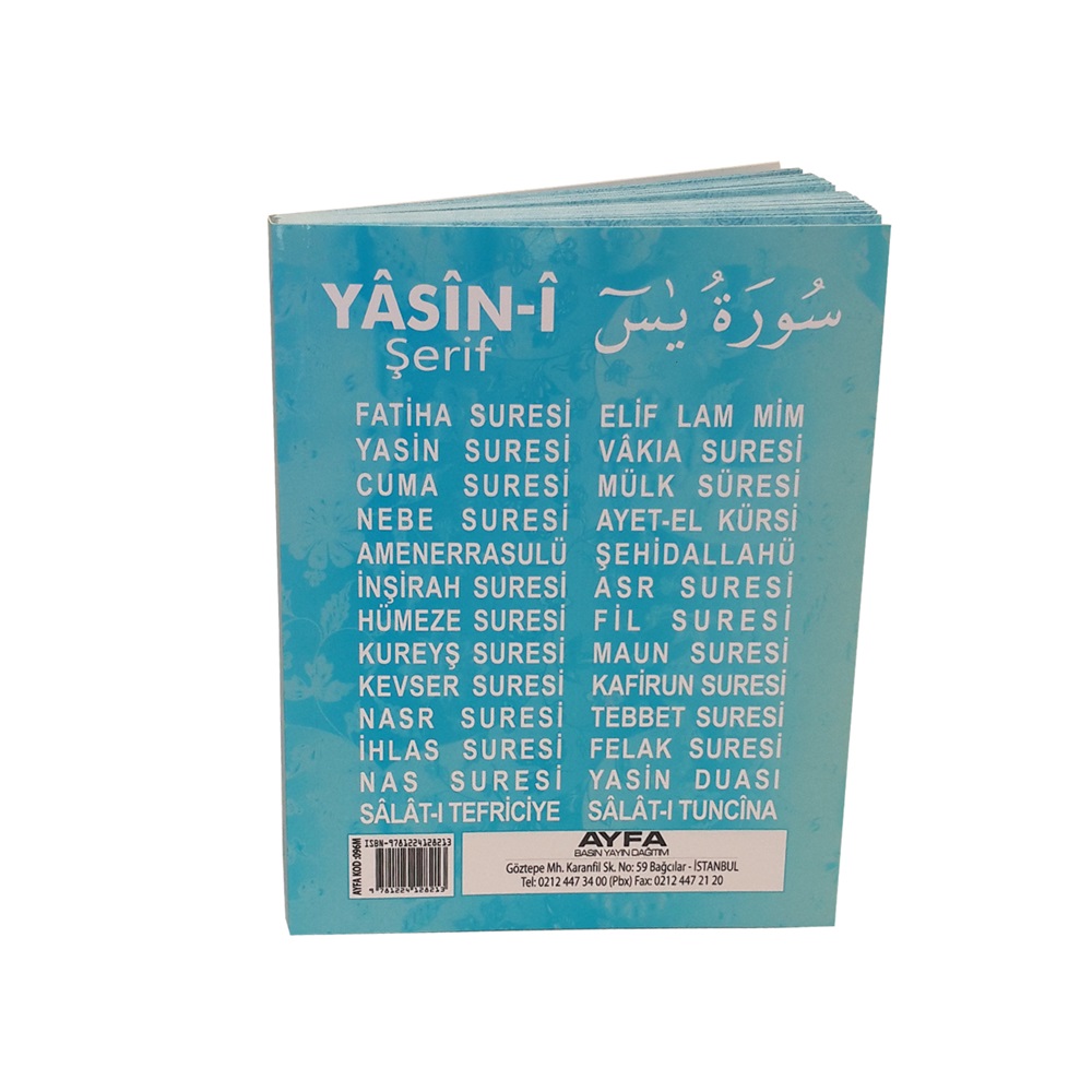 096M-ÇANTA BOY TÜRKÇELİ 128 SAYFA YASİN-İTHAL KAĞIT (MAVİ)