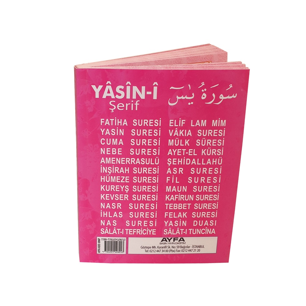 096P-ÇANTA BOY TÜRKÇELİ 128 SAYFA YASİN-İTHAL KAĞIT (PEMBE)