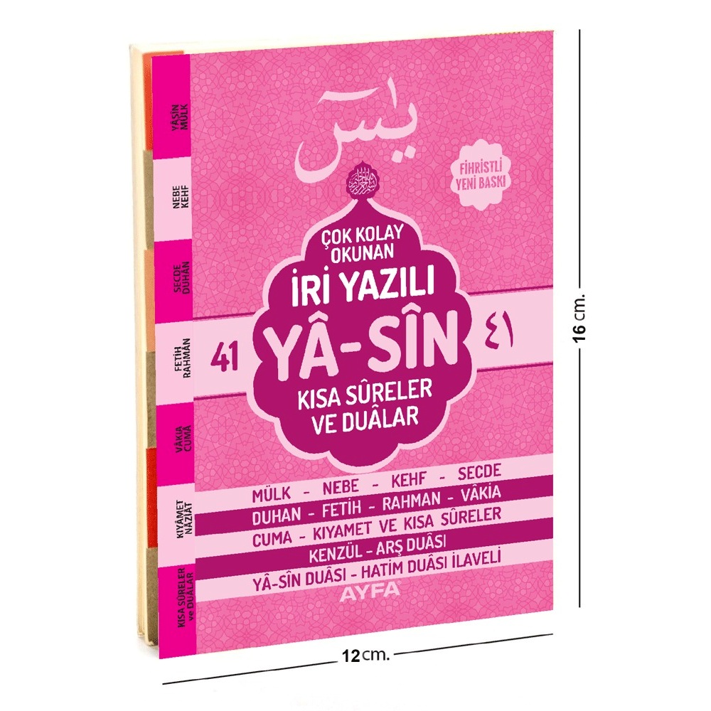 140P-ÇANTA BOY İRİ YAZILI ARAPÇA YASİN-PEMBE