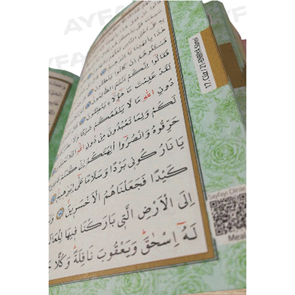 227G-MÜHÜRLÜ ORTA BOY HEDİYELİK RENKLİ KURAN-I KERİM (KRİSTAL TESBİH HEDİYELİ)