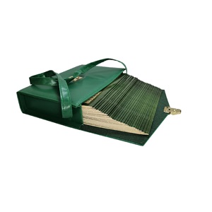 236YEŞİL-CAMİ BOY OTUZ CÜZ MÜHÜRLÜ KURAN-I KERİM-SUNİ DERİ ÇANTALI