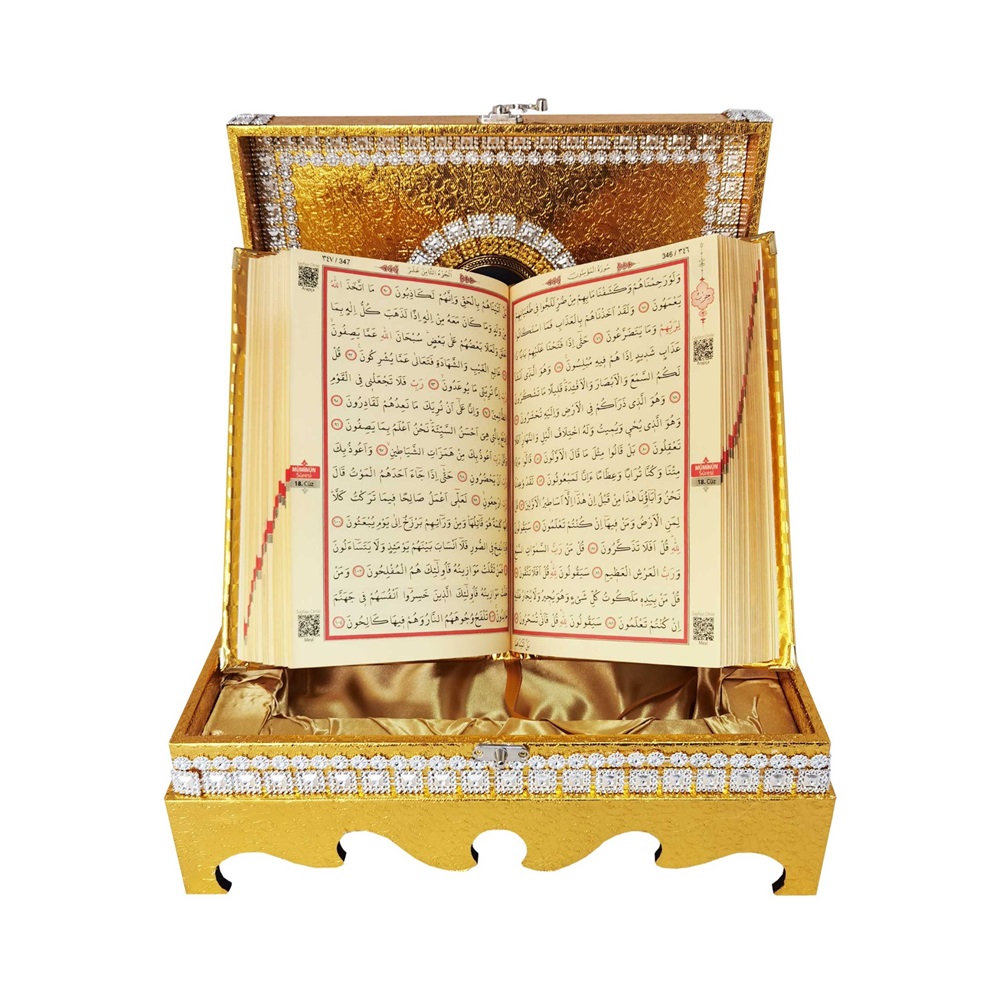 323-ORTA BOY ÇEYİZ SANDIKLI KAPLAMA KURAN-I KERİM