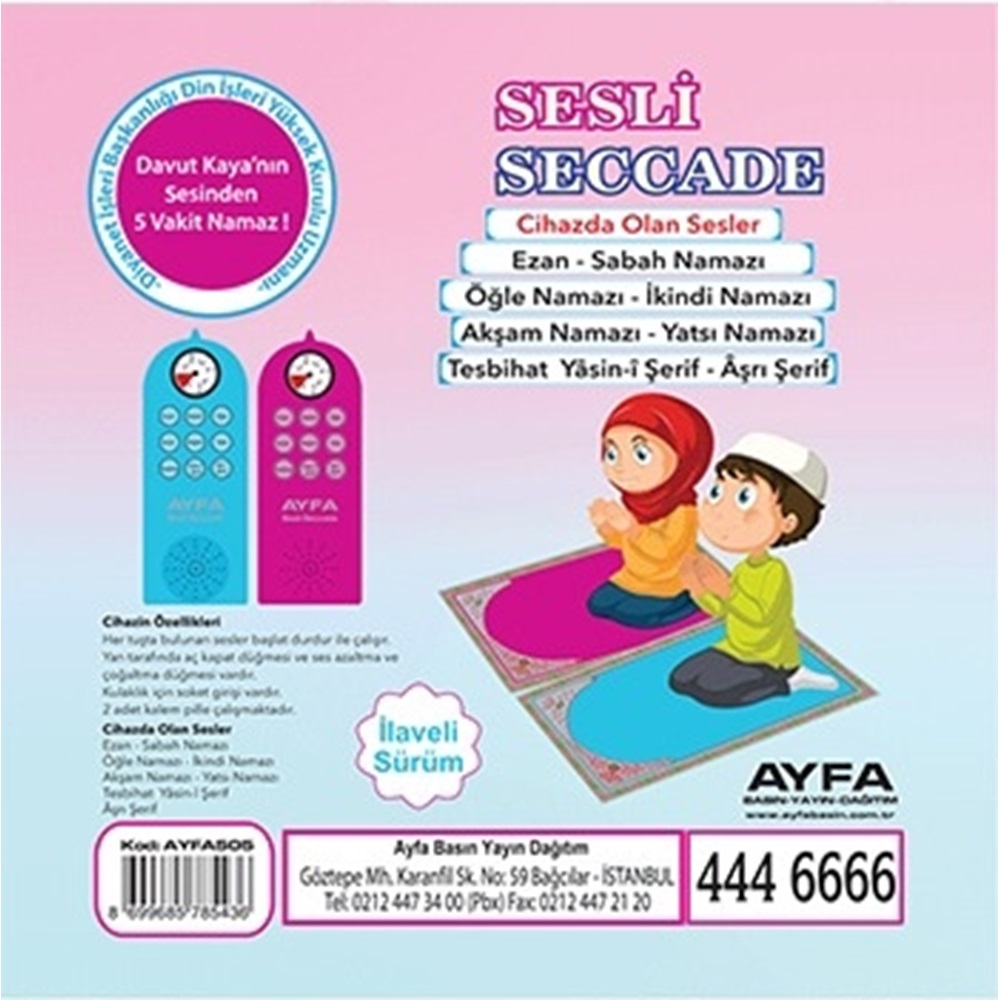 505M-EĞİTİCİ NAMAZ SETİ-MAVİ - SESLİ SECCADE