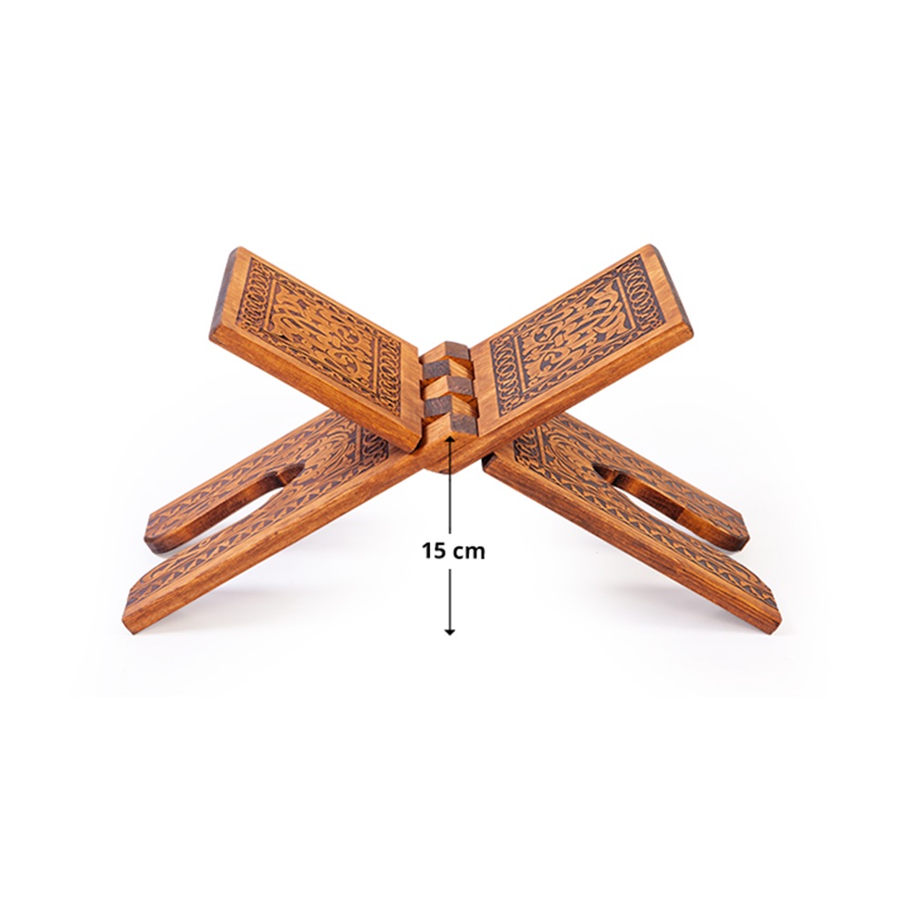 TS007-SELÇUKLU YAKMA DESENLİ AHŞAP RAHLE - KÜÇÜK BOY