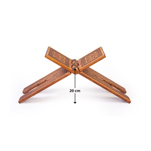 TS008-SELÇUKLU YAKMA DESENLİ AHŞAP RAHLE - ORTA BOY