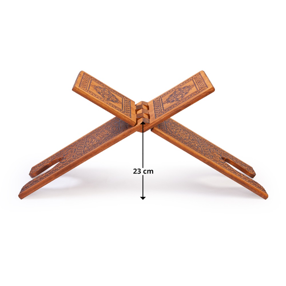 TS009-SELÇUKLU YAKMA DESENLİ AHŞAP RAHLE - BÜYÜK BOY