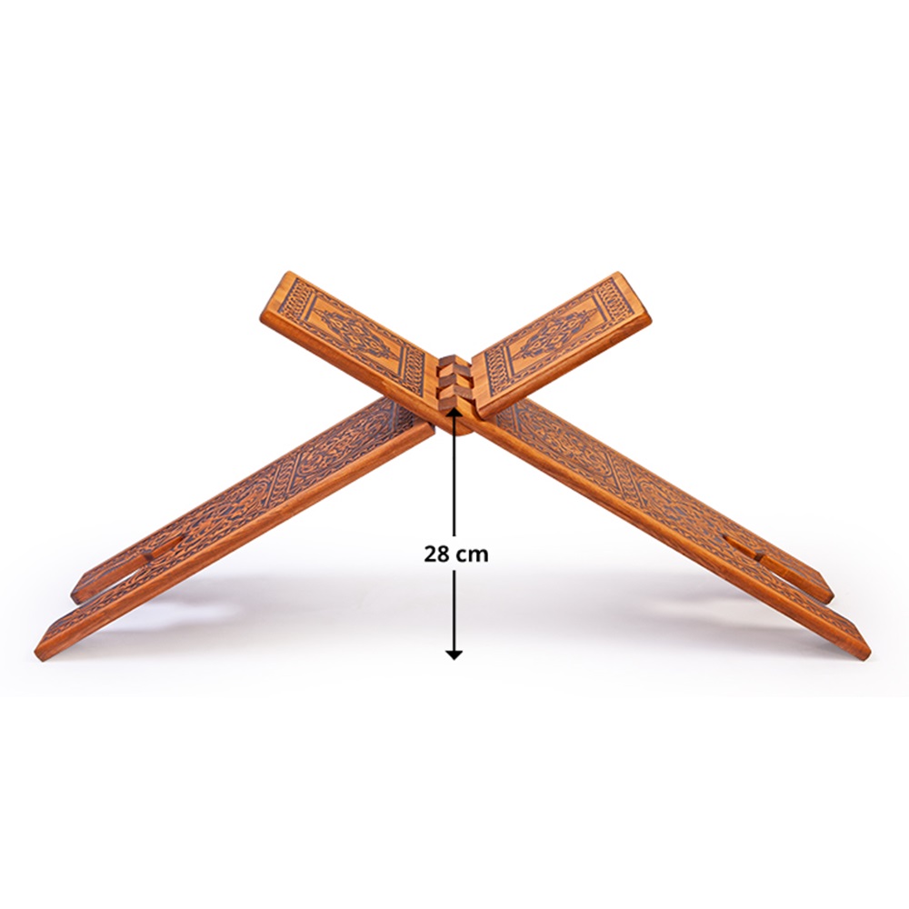 TS010-SELÇUKLU YAKMA DESENLİ AHŞAP RAHLE - BATTAL BOY