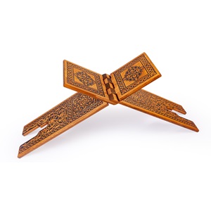 TS010-SELÇUKLU YAKMA DESENLİ AHŞAP RAHLE - BATTAL BOY