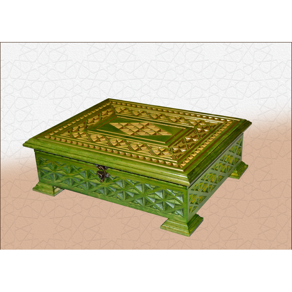 TS032-AHŞAP RAHLE BOY KURAN-I KERİM KUTUSU-OYMALI